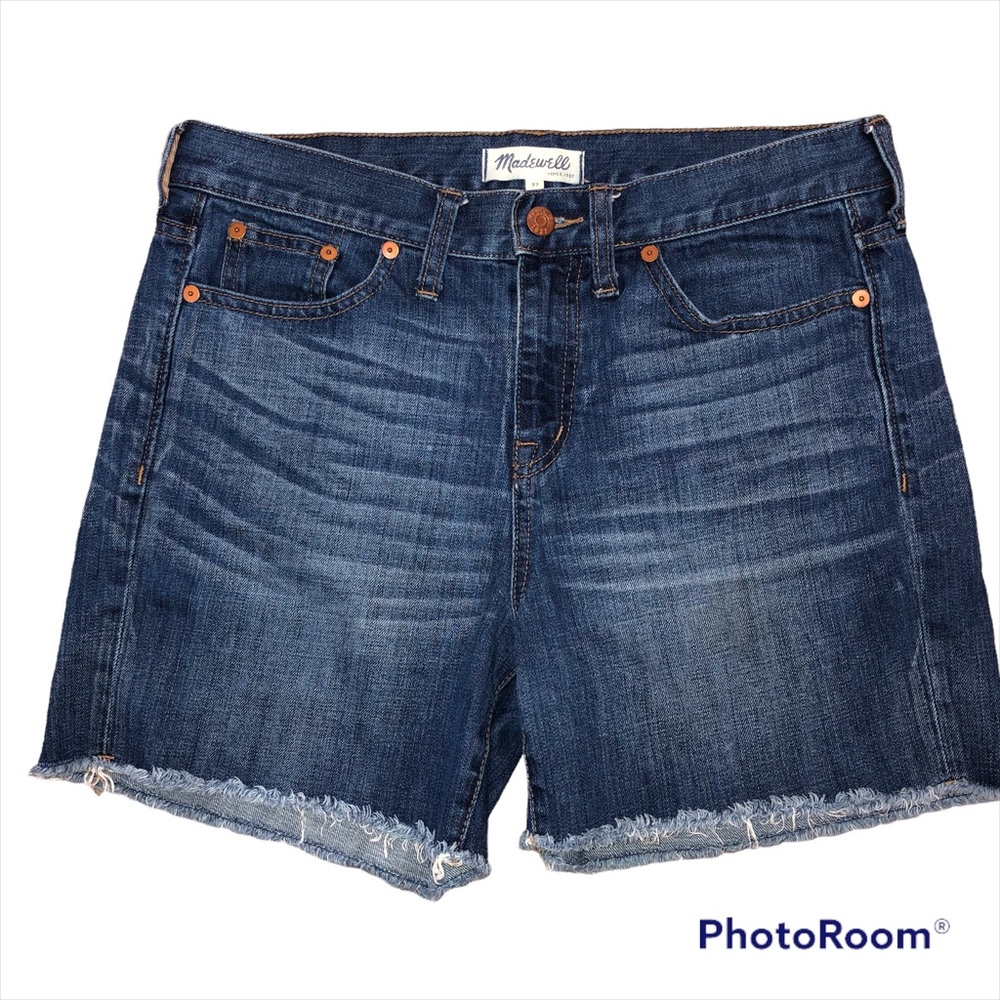 Madewell Jean Shorts Raw edge hem Bermuda style High Waist Size 27